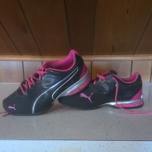 Puma Black and Pink Women's Sneakers